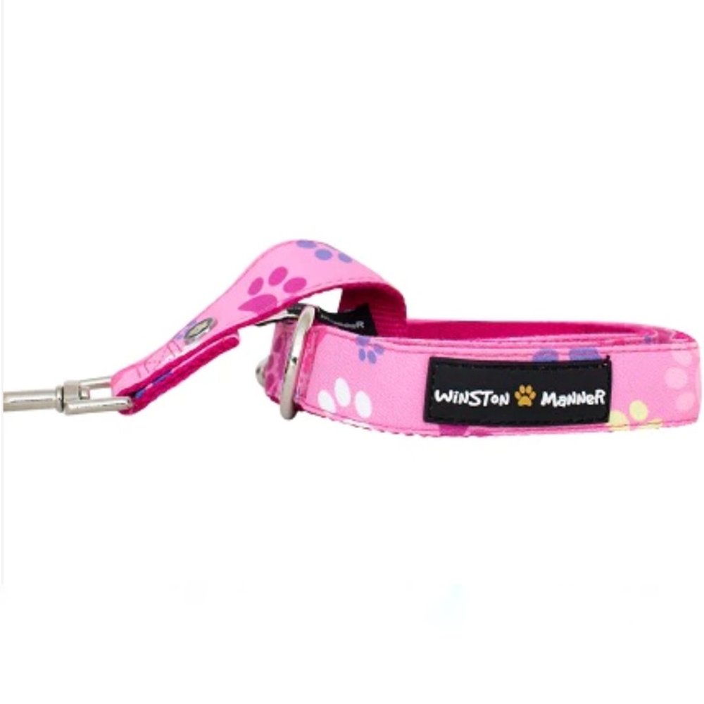 Winston Manner Designer Dog Leash in My Prints - Pink